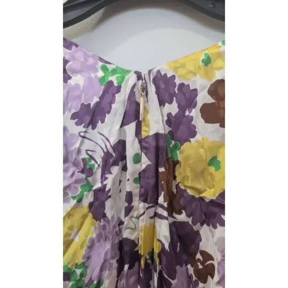 Kate Spade floral lawn dress size 10 purple yellow and brown - Picture 4 of 5